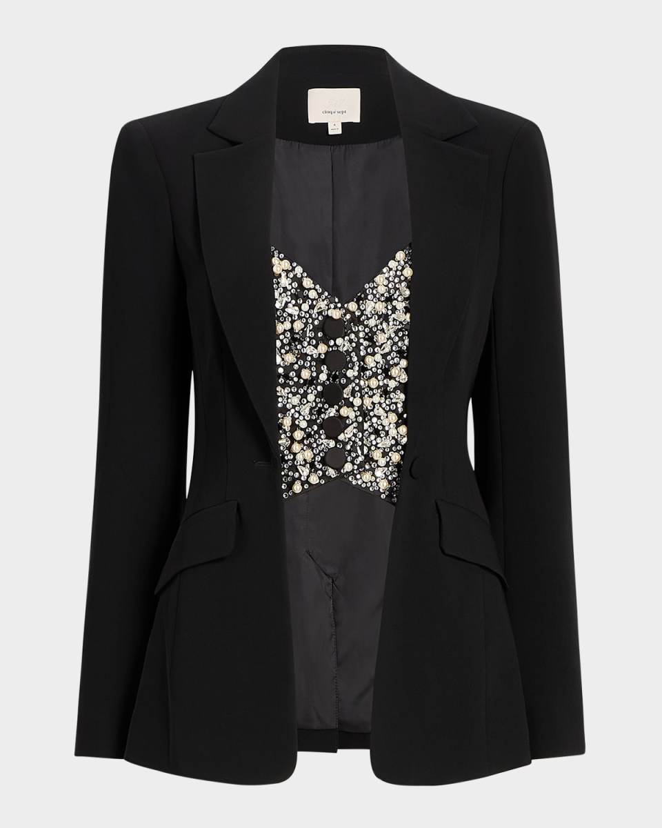 Cynthia Embellished Combo Blazer